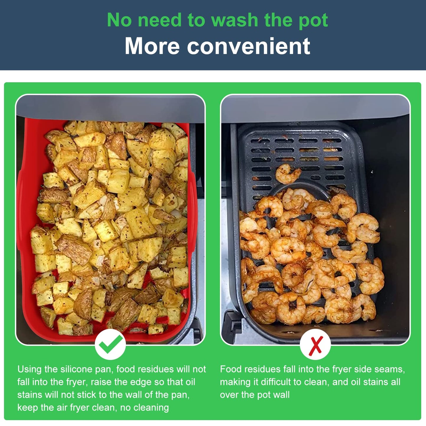 (🔥SALE-49% OFF) Foldable Air Fryer Silicone Baking Tray