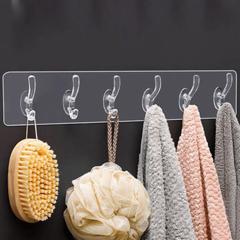 (🎉New Year Sale - 49% OFF) Multifunctional Transparent 6 Hooks ⚡BUY 2 GET EXTRA 10% OFF