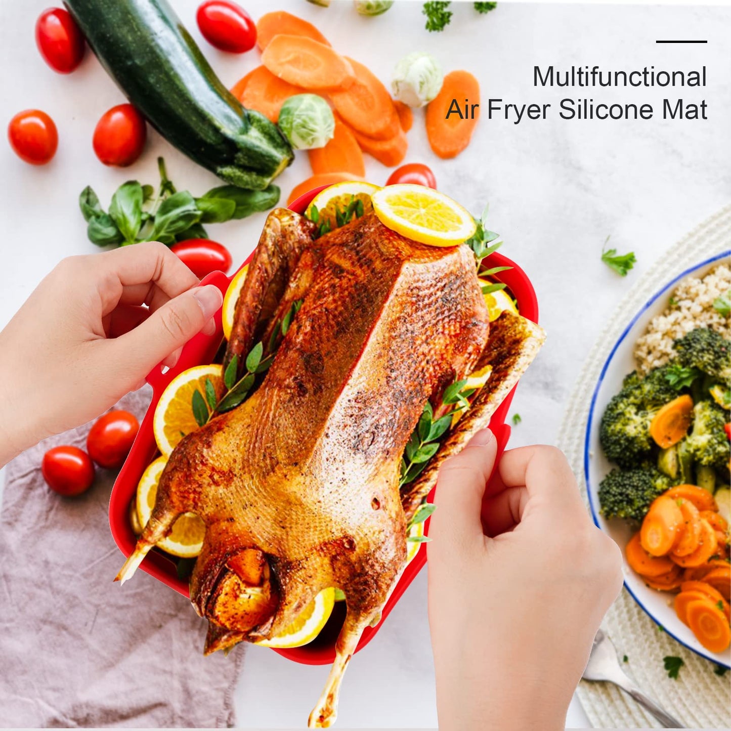 (🔥SALE-49% OFF) Foldable Air Fryer Silicone Baking Tray
